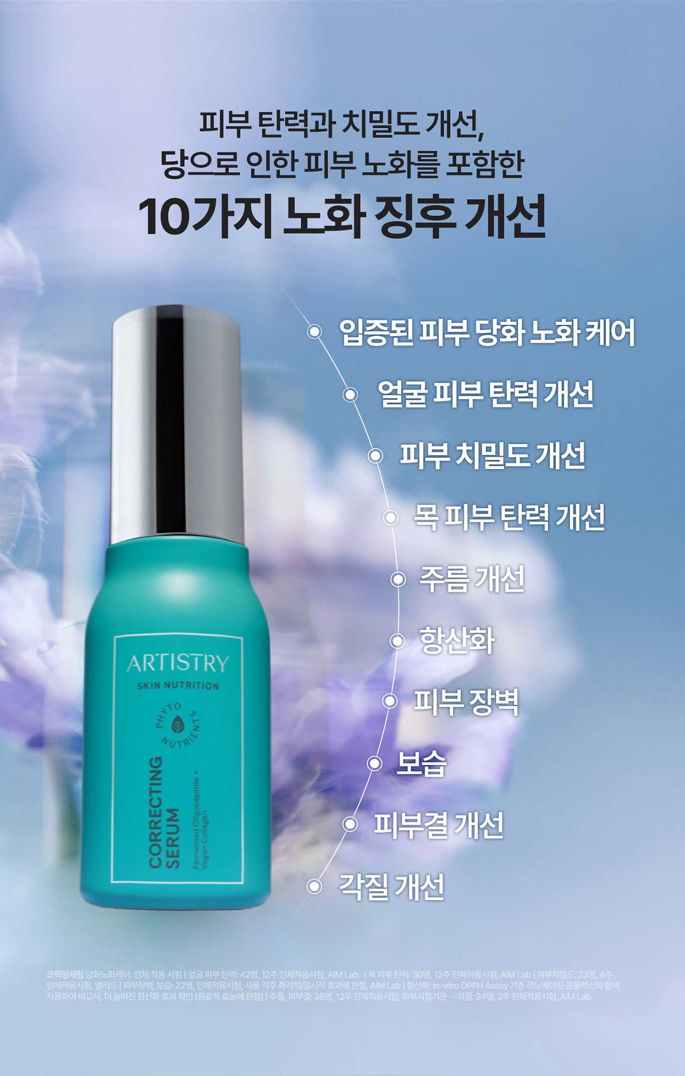 피부 탄력과 치밀도 개선, 당으로 인한 피부 노화를 포함한 10가지 노화 징후 개선