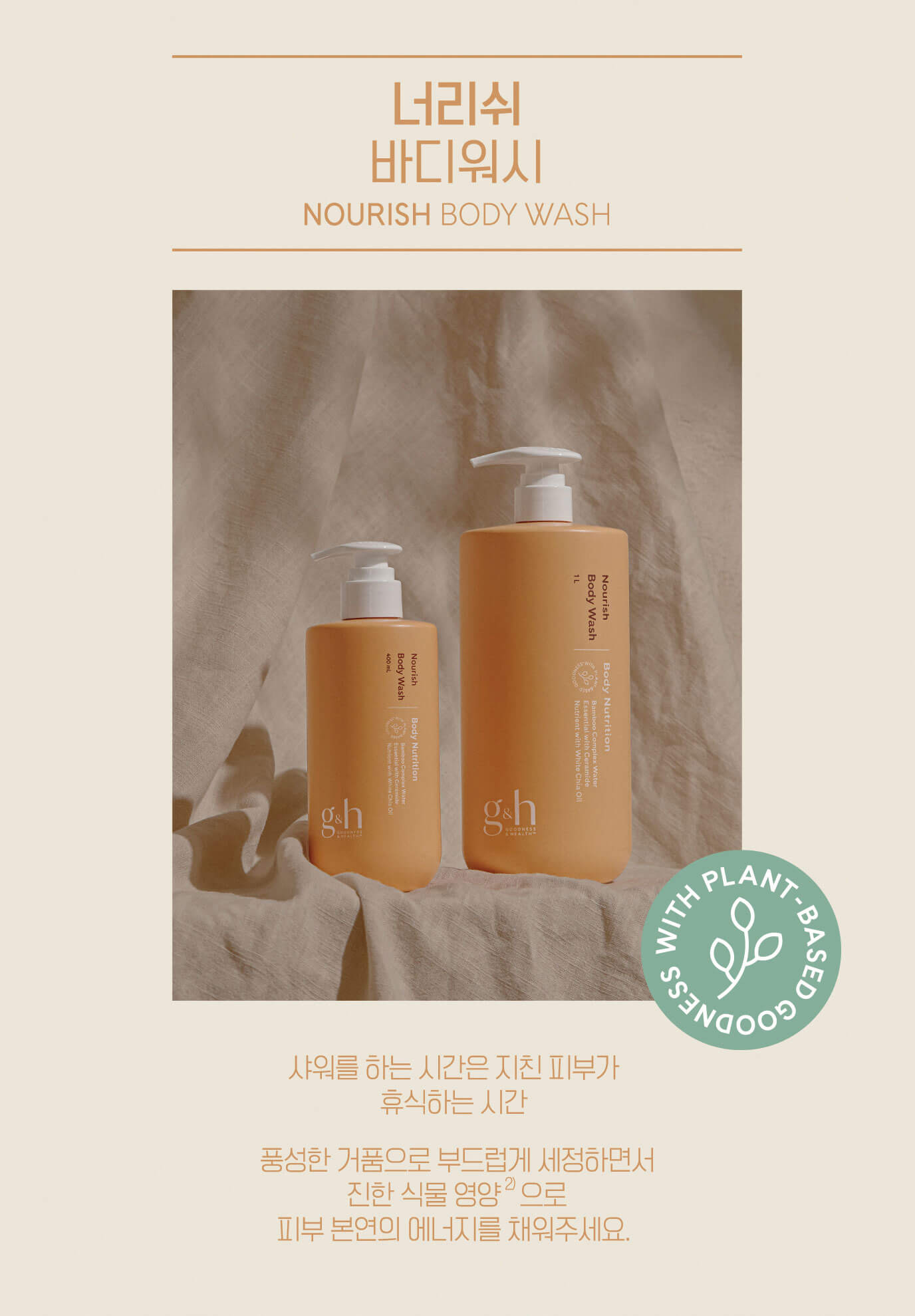 너리쉬 바디워시 LOURISH BODY WASH - 샤워를 하는 시간은 지친 피부가 휴식하는 시간 풍성한 거품으로 부드럽게 세정하면서 진한 식물 영양으로 피부 본연의 에너지를 채워주세요